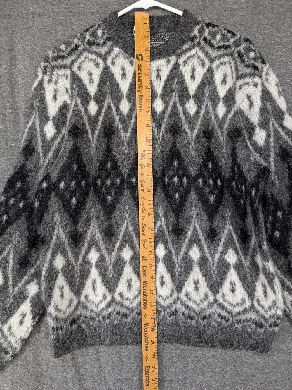 Men's Patterned Gray Crewneck Sweater